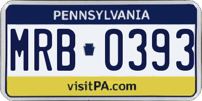 PA license plate MRB0393