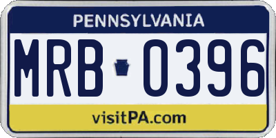 PA license plate MRB0396