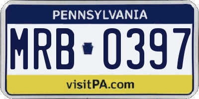 PA license plate MRB0397