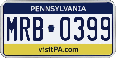 PA license plate MRB0399