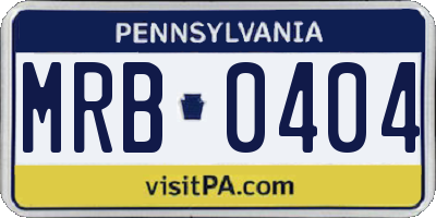 PA license plate MRB0404