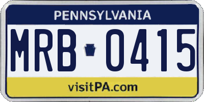 PA license plate MRB0415