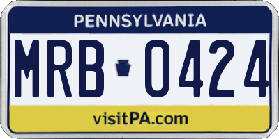 PA license plate MRB0424