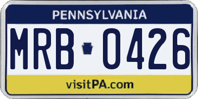 PA license plate MRB0426