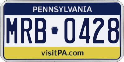 PA license plate MRB0428