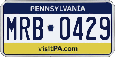 PA license plate MRB0429