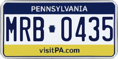 PA license plate MRB0435