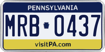 PA license plate MRB0437