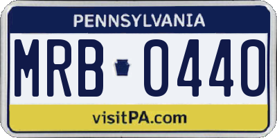 PA license plate MRB0440
