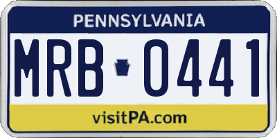 PA license plate MRB0441