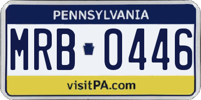 PA license plate MRB0446