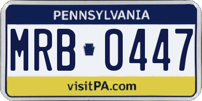 PA license plate MRB0447
