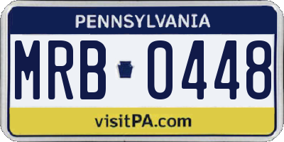 PA license plate MRB0448