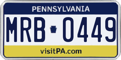 PA license plate MRB0449