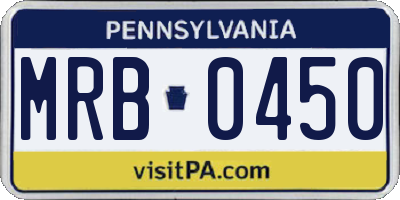 PA license plate MRB0450