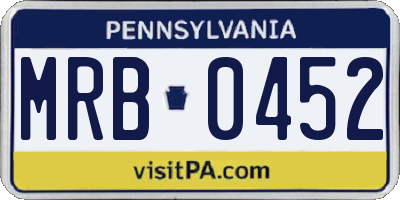PA license plate MRB0452