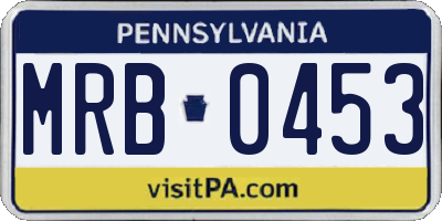 PA license plate MRB0453