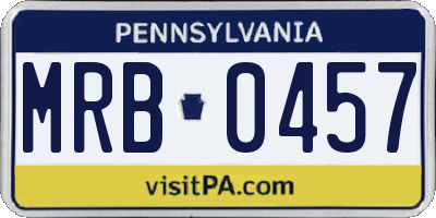 PA license plate MRB0457