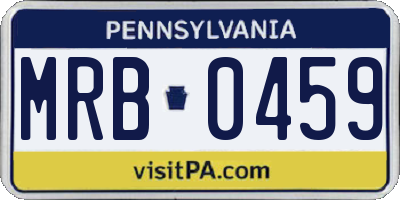 PA license plate MRB0459