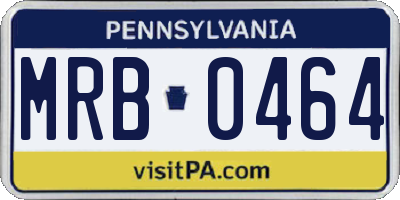 PA license plate MRB0464