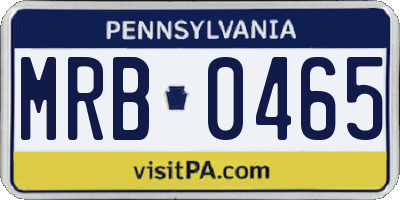 PA license plate MRB0465