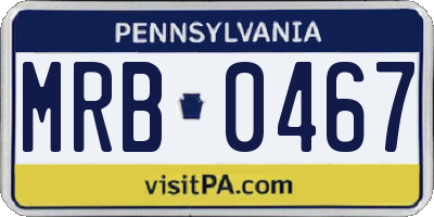 PA license plate MRB0467
