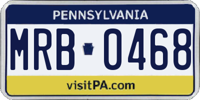 PA license plate MRB0468