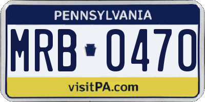 PA license plate MRB0470