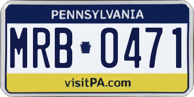 PA license plate MRB0471