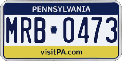 PA license plate MRB0473