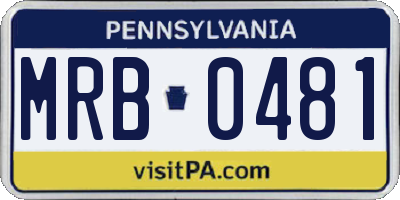 PA license plate MRB0481