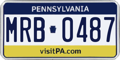 PA license plate MRB0487