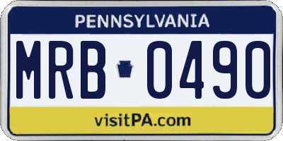 PA license plate MRB0490