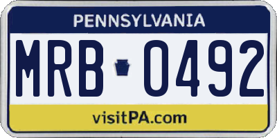 PA license plate MRB0492