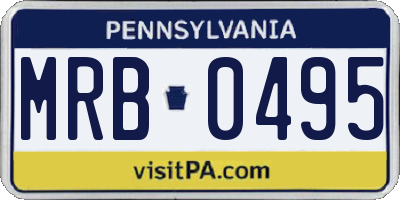 PA license plate MRB0495