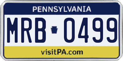 PA license plate MRB0499