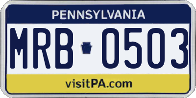PA license plate MRB0503