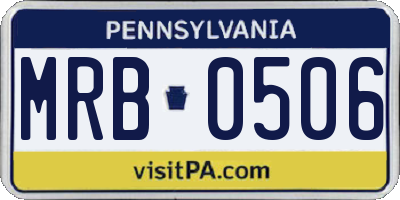 PA license plate MRB0506