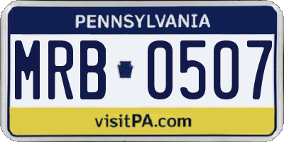 PA license plate MRB0507