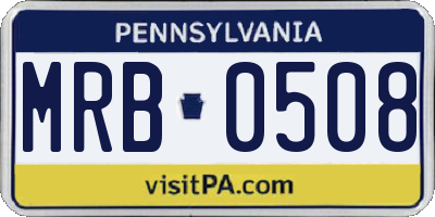 PA license plate MRB0508