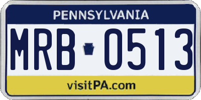 PA license plate MRB0513