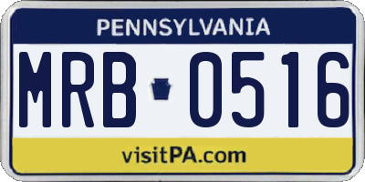 PA license plate MRB0516