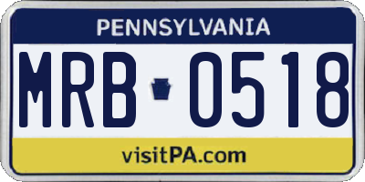 PA license plate MRB0518