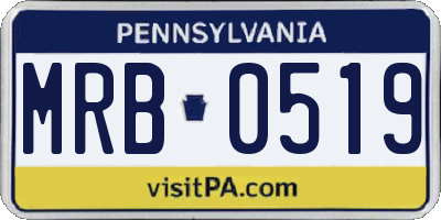 PA license plate MRB0519