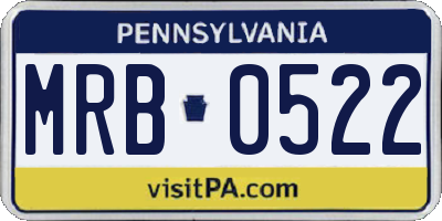 PA license plate MRB0522