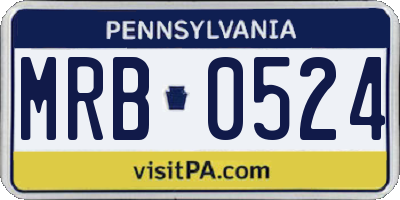 PA license plate MRB0524