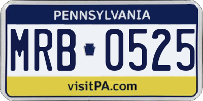 PA license plate MRB0525