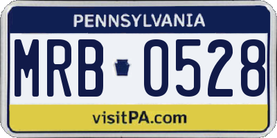 PA license plate MRB0528