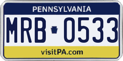 PA license plate MRB0533