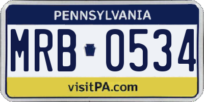 PA license plate MRB0534